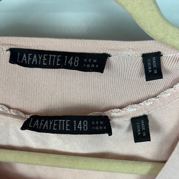 Lafayette 148 New York Silk Blend Pink Buttoned Fitted Tank & Cardigan - Picture 2 of 12